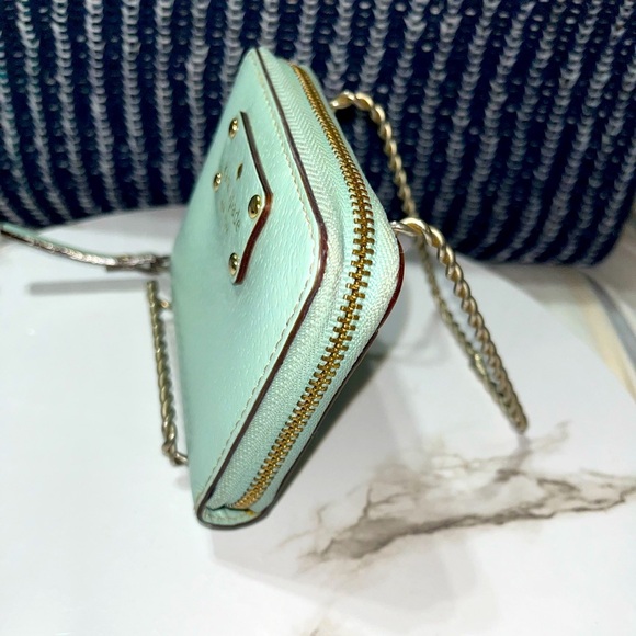 Kate Spade Wellesley Cara Wallet Small Zip Around MintGreen, Vintage - Picture 3 of 11